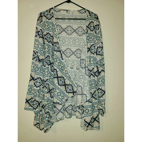 LulaRoe Cardigan Women's 3XL Open Front Long Sleeve Aztec Printed (LL) - Picture 1 of 6